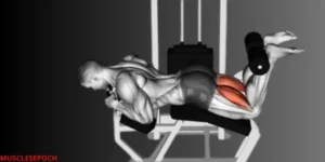 Person using a leg curl machine to target hamstrings during a lower body workout.
