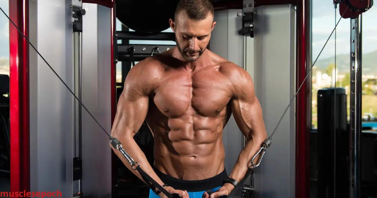 Person using chest press machine with proper form to build a bigger, stronger chest.