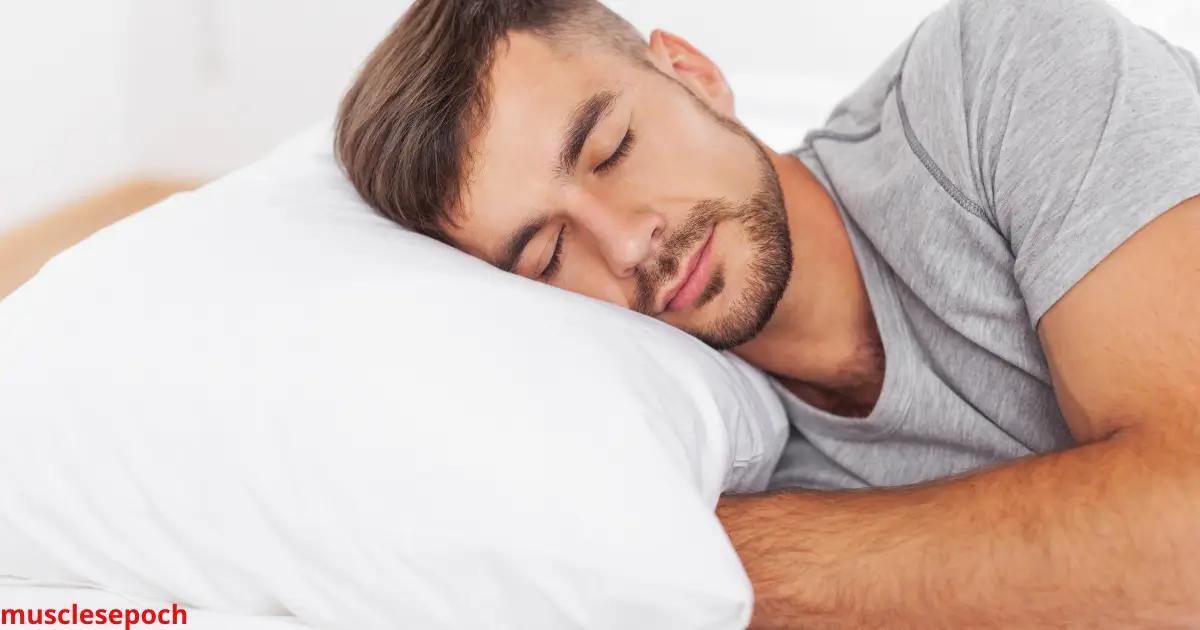 Athlete sleeping soundly to support muscle recovery and growth.