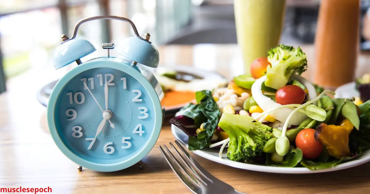 A fit man adjusting a weekly meal and workout plan on a whiteboard, surrounded by healthy food and fitness gear, symbolizing long-term intermittent fasting sustainability.