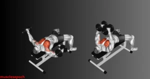 Person performing dumbbell chest fly on a flat bench to isolate the pectoral muscles