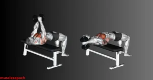 Athlete performing a dumbbell pullover on a bench to target chest and lats