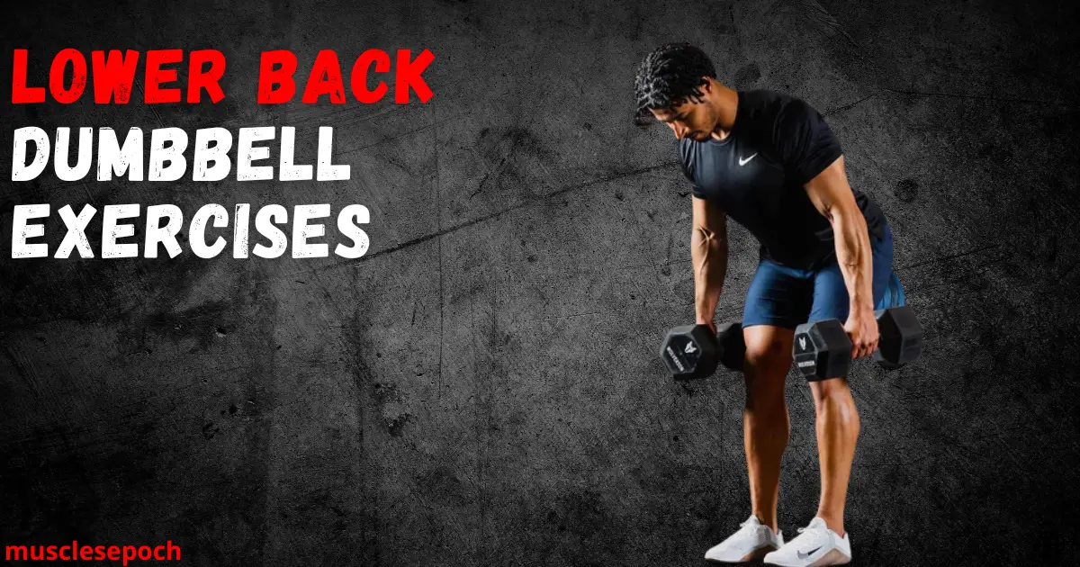 Person performing a dumbbell Romanian deadlift in a gym setting with proper form, engaging core and maintaining a neutral spine for lower back strength training.