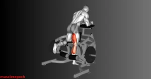 Person performing a single-leg hamstring curl exercise on a machine to target individual hamstring muscles